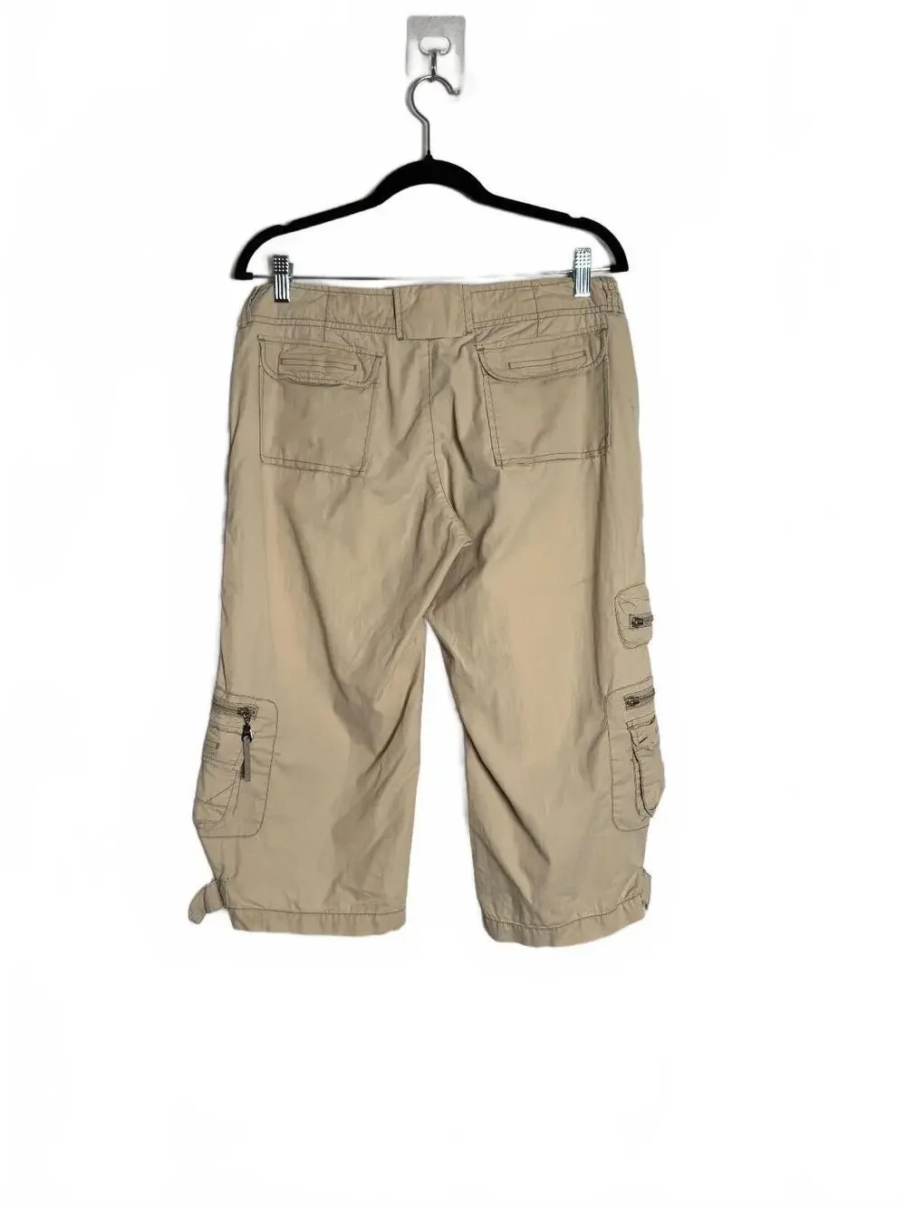 Women Vintage Y2K Soft Grunge Khaki Cargo Capris size 11